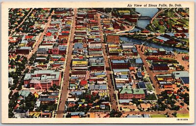 #ad Sioux Falls South Dakota SD Business Districts Buildings Vintage Postcard $8.95