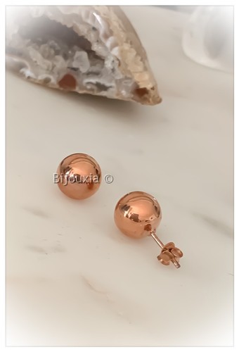 Boucles D'oreilles Puces - Quartz Rose Naturel 10MM - Argent Sterling 925 Rhodié - Neuves Avec étiquettes