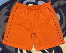 NIKE POLYESTER MESH LINED SIDE POCKETS SWIM TRUNKS ACTIVE SHORTS ORANGE MEN S XL