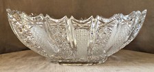 Bohemian Czech Hand Cut Queen  s Lace 15    24 Lead Crystal Oval Glass Bowl