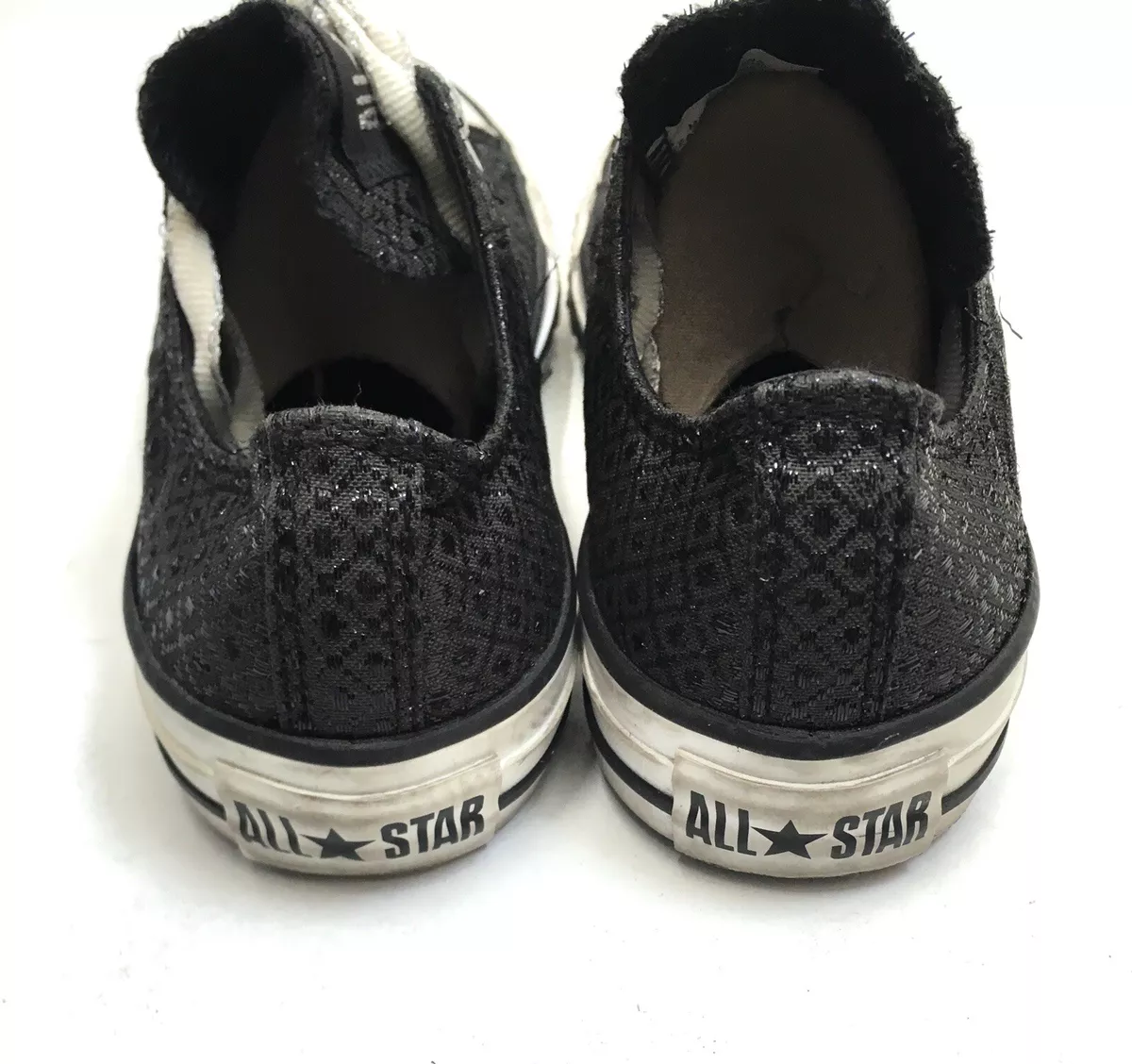 CONVERSE All Star Low Black Glitter Sz 7 Women Skate Sneakers