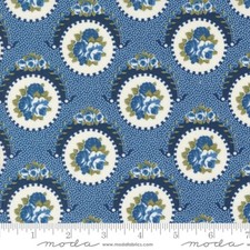 Grand Haven Sweet Floral Nautical Blue Minick Simpson for Moda 1/2 YD 14981 18
