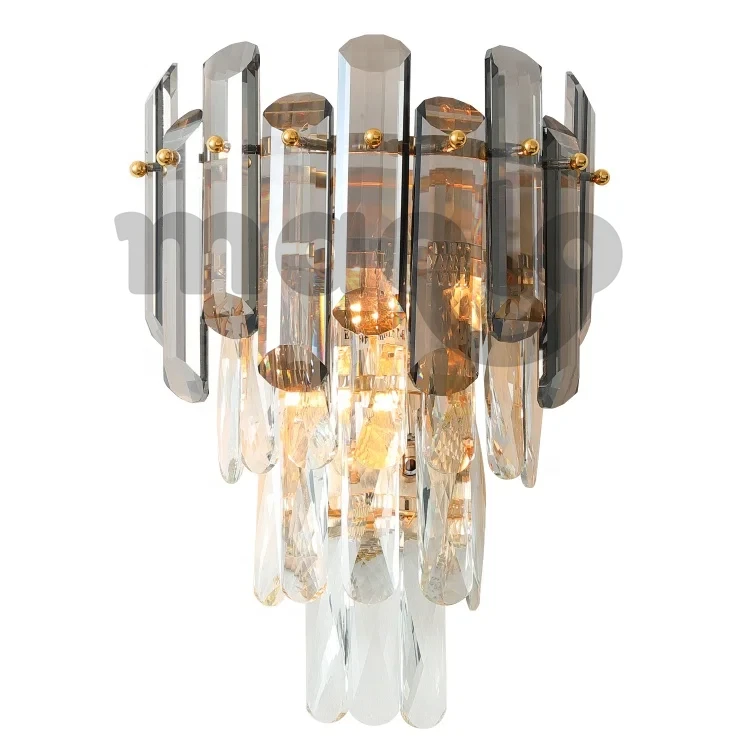 Applique da Parete in Cristallo E14x3 Design Elegante per Interni Soggiorno - Immagine 3 di 4