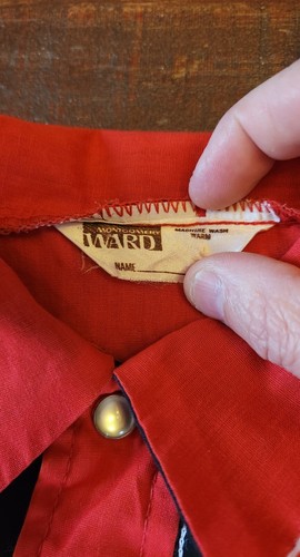 Vintage Pearl Snap Western Shirt Boys Size 5 Red Tassle Skull 70s Mongomery Ward - Picture 7 of 13