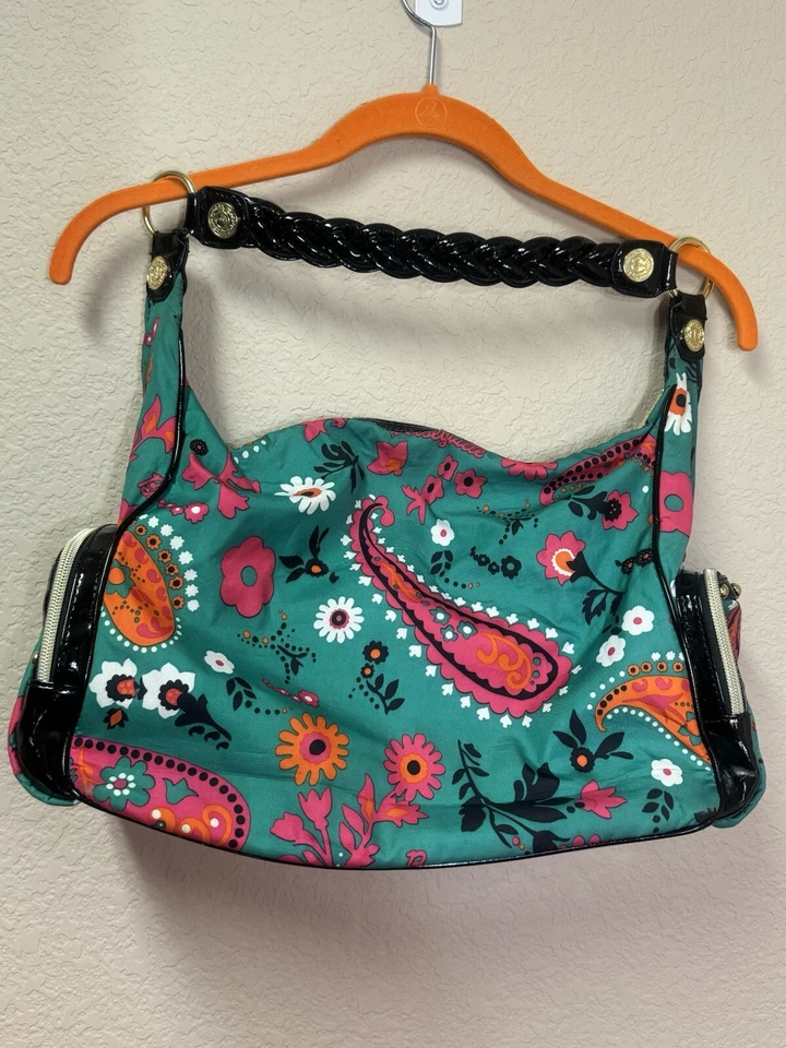 Bolso de Hombro Betseyville Multicolor Paisley Floral Multicolor Multi Compartimento Correa Trenzada Foto 2 de 4