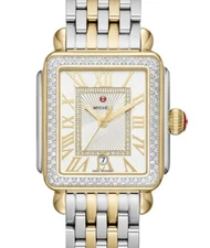 Michele Deco Madison Diamond Two-Tone W/ Diamond  Dial Ladies Watch MWW06T000144