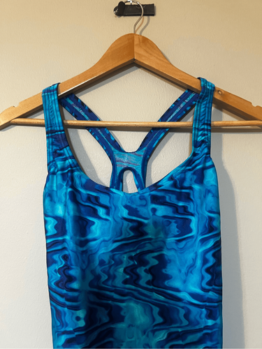 Speedo Women’s Size 16 Ultraback One Piece Swimsuit Blue Ripple Wave Pattern - Bild 4 von 10