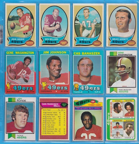 Vintage San Francisco 49ers Lot (12 cards, Low-Grade) Topps John Brodie ...