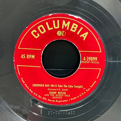 Champ Butler, Cakewalk Rag / I�m Not Afraid, 7'' 45rpm Vinyl VG+
