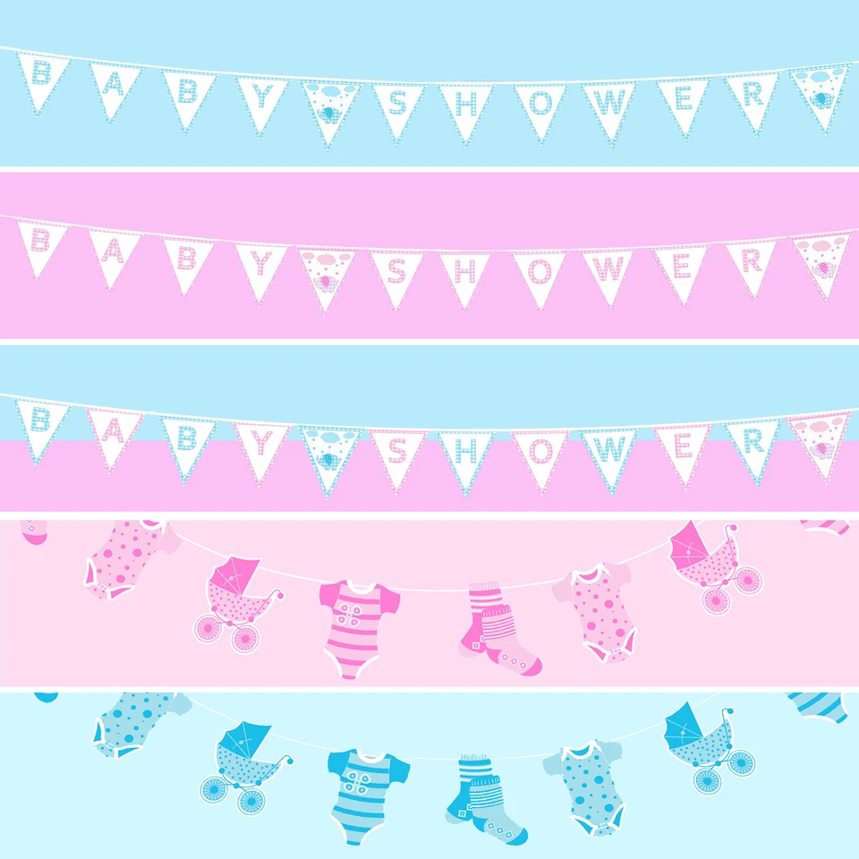 Baby Dusche Tischdeko / Geschenk - Baby Fahnentuch - Design Wählbar - Bild 1 von 1