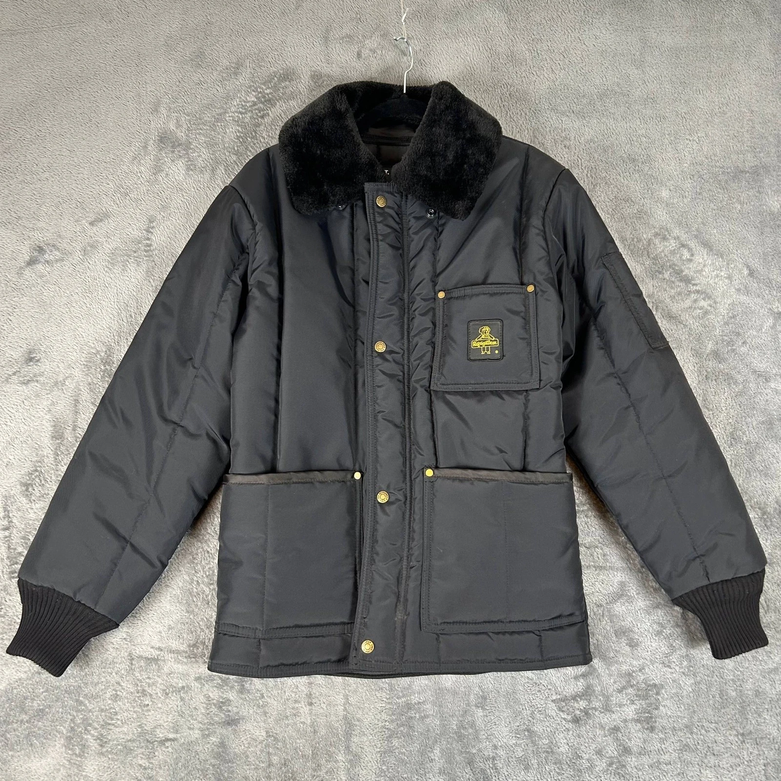 RefrigiWear Insulated Polar Jacket Faux Fur Collar Mens S/P