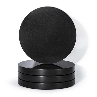 Black Marble Coasters for Drinks Set of 4, Stone Coaster for Men Coffee Table...