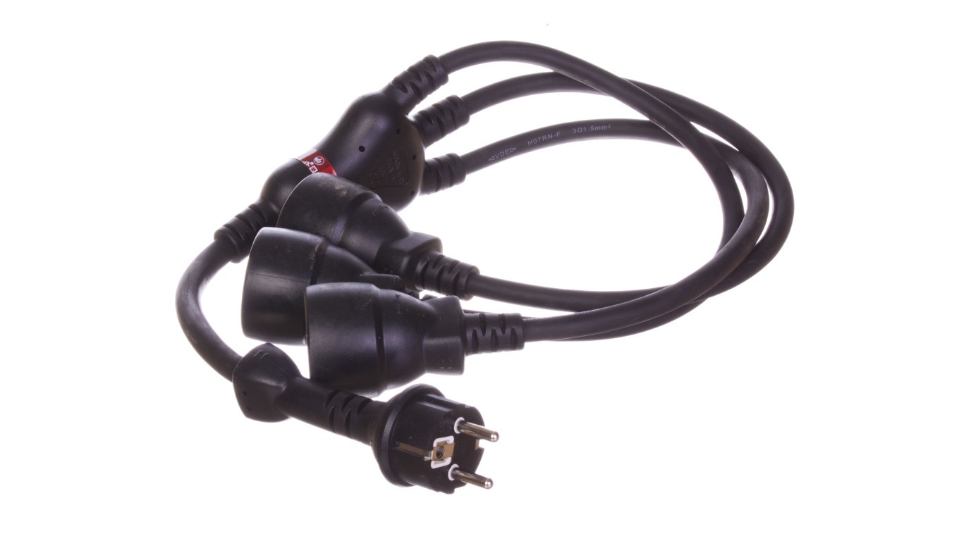 Legrand Noir Prolongateurs Avec Cable 3Xprise 2P+T 16A Fran Co Belge Caoutchouc + Fiche Prise 2P+T 050577 - Image 4