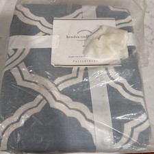 POTTERY BARN Kendra Trellis TWIN Duvet Ivory Blue NEW with Tags