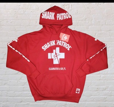 Lifeguard Shark Patrol Hoodie Clearwater Beach FL Sweatshirt Size