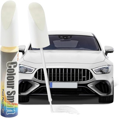 Car Touch Up Paint Pen for Quick Scratch Repair, Two-in-One Fille Color: White