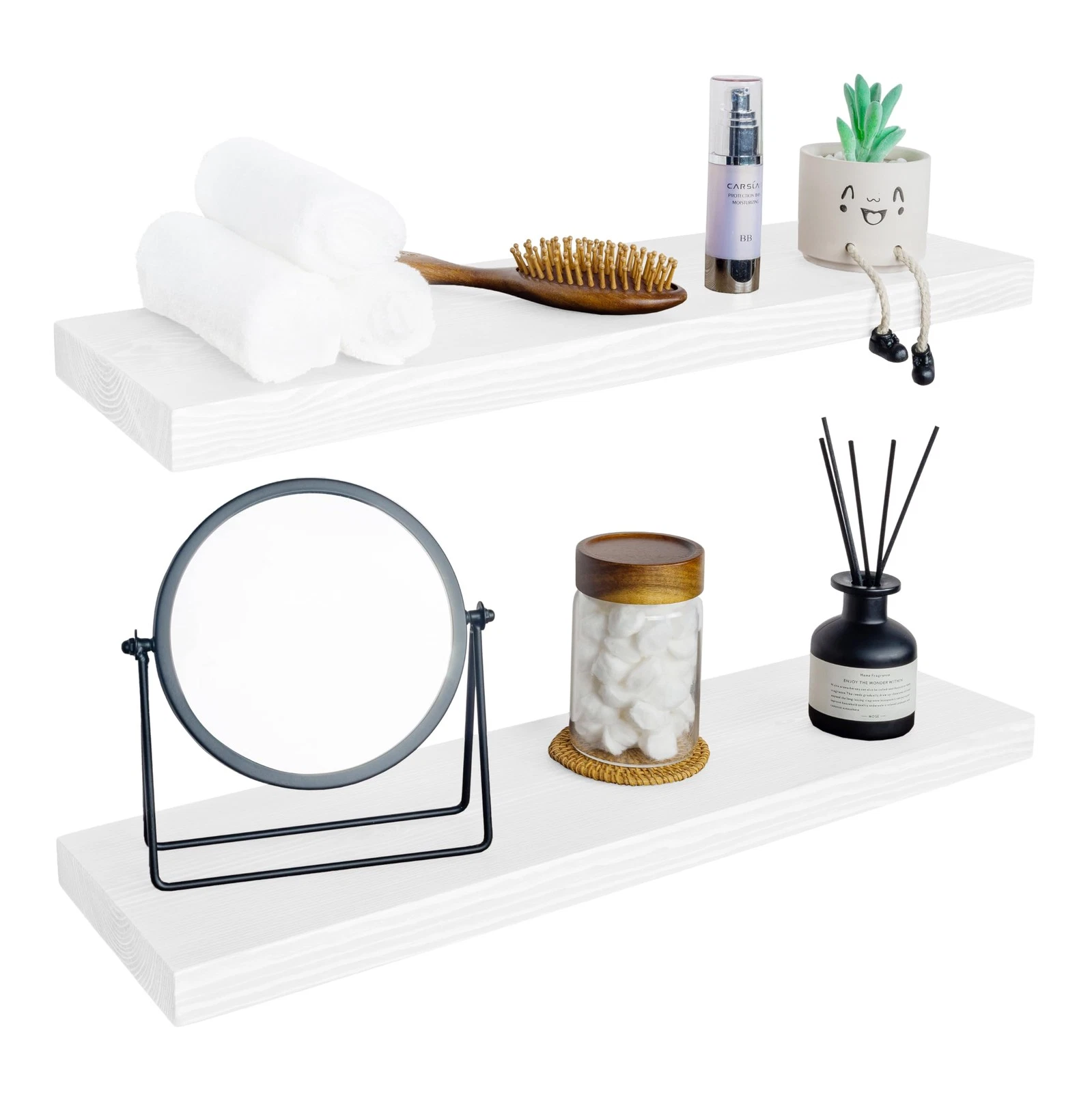 Bgmg Wood Floating Shelves For Wall 30 Inch Set Of 2White Floating Shelvessolid
