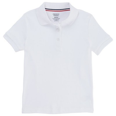 French Toast School Uniform Girls Plus Size Short Sleeve Interlock Picot Polo Sh