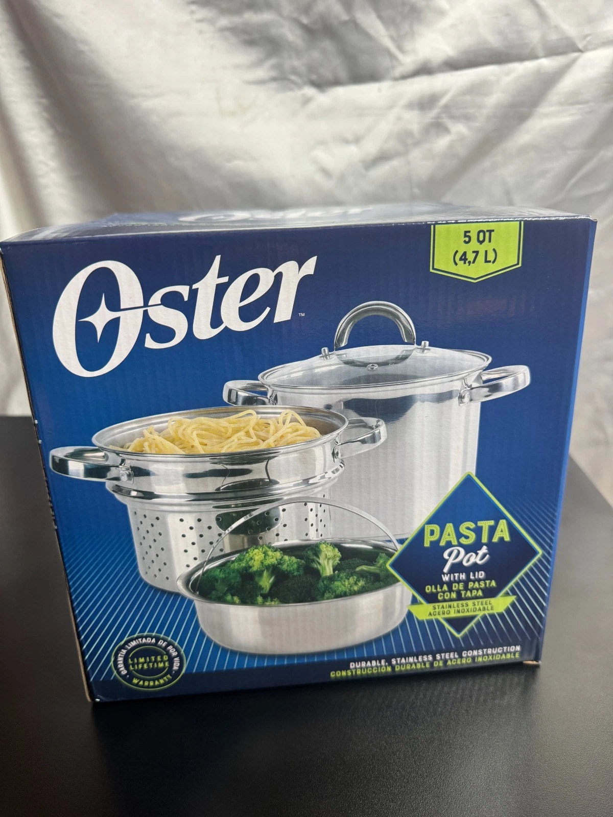 Oster Sangerfield 4 Piece Pasta Pot Glass Lid Staninless Steel 5 Quart BNIB!
Opens in a new window o