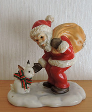 Goebel Weihnachtsmann mit Geschenkesack  und Hasen / Kaninchen - Rarität