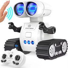 Rechargeable Remote Control Robot Toy with Music, LED Eyes, Walkie Talkie, Child