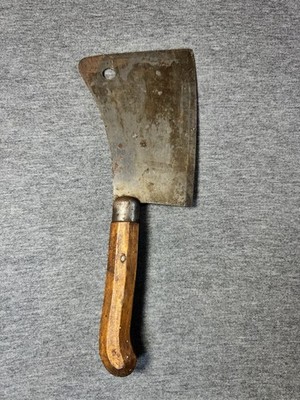 1900s Antique 7'' Blade SAMUEL LEE LF&C Carbon Cleaver Knife USA