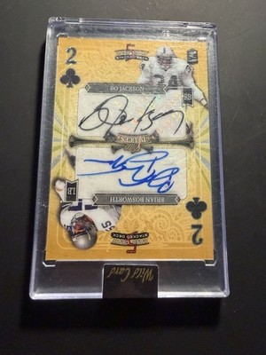2024 Wild Card 5 Card Draw Stacked Deck Brian Bosworth/Bo Jackson Dual 1/1 Auto 