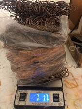 7 Lbs 1 Oz Shiny Bare Bright Clean Copper 1  2 Wire Hand Stripped Craft Scrap