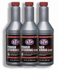 3 Count STP POWER STEERING FLUID & Stop Leaking, 12 Fl.oz Free Shipping