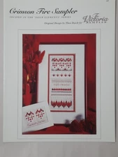 Victoria Sampler Crimson Fire Cross Stitch Counted Thread Hardanger Pattern