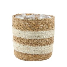 Woven Seagrass Indoor Plant Pot Lined Wicker Storage Basket Planter Boho