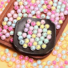 100Pcs/50Pcs 8mm/10mm Transprament Solid Loose Beads For Jewelry Making DIY