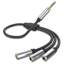 3.5Mm Stereo Audio Splitter Cable, Gold Plated 3.5Mm 1/8" TRS 1 Male to 3 Fema