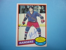 1980/81 O-PEE-CHEE NHL HOCKEY CARD #211 WALT TKACZUK EX/NM AUTO AUTOGRAPH OPC