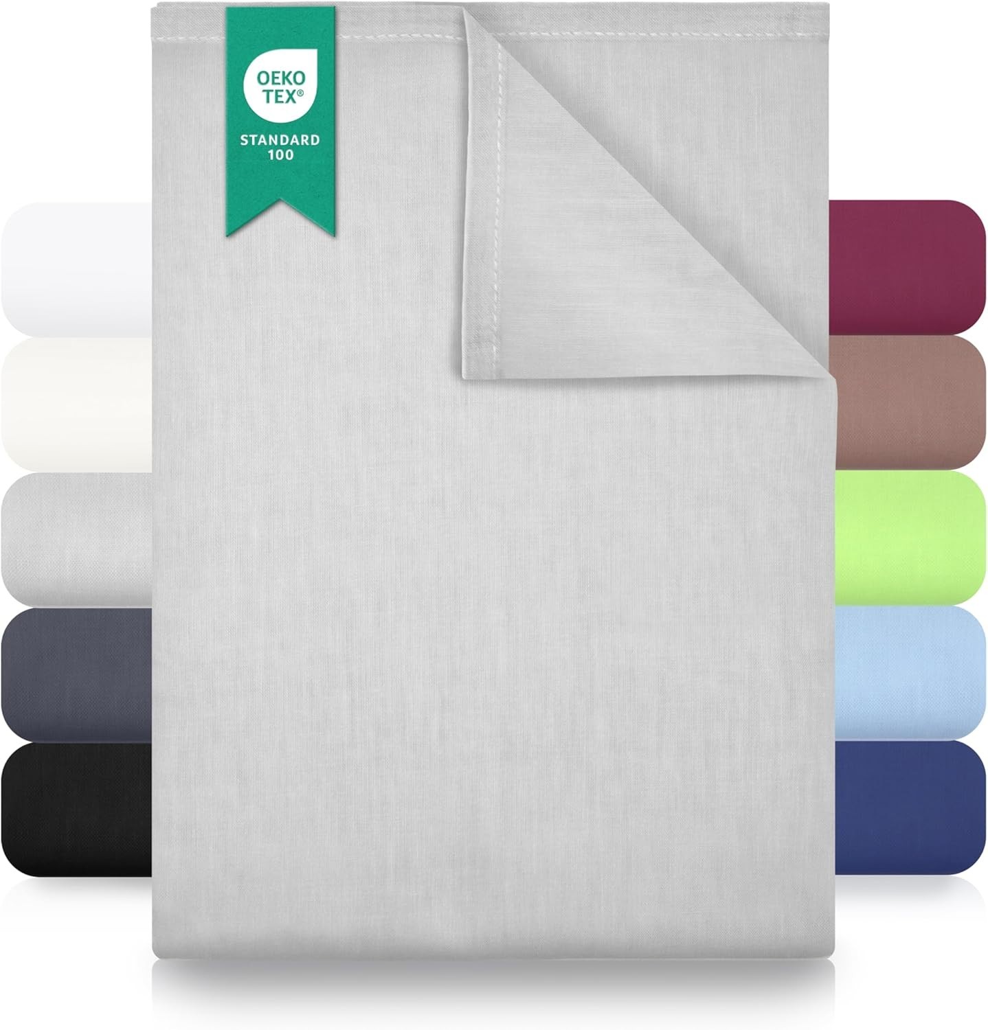 Drap Plat 100% Coton Gris Argent 180x275 cm - Linge de Lit Durable et Doux - 3