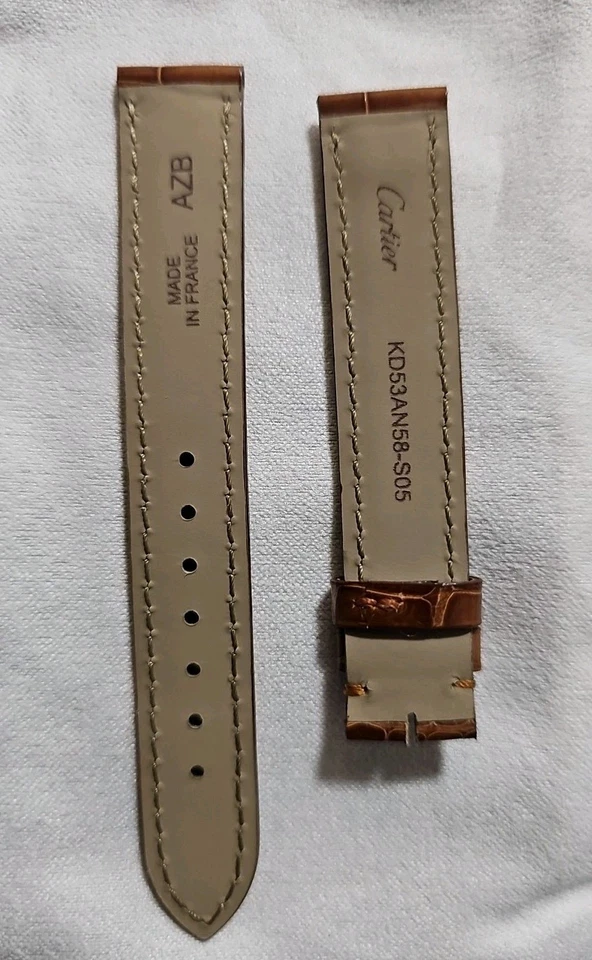 Authentic Cartier 15mm x 14mm Brown Alligator 105/75 - Image 2 of 2