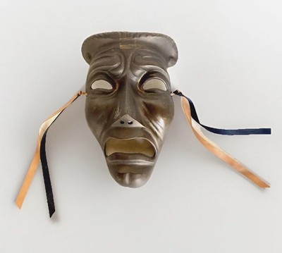 Vintage Solid Brass Tragedy Actor Mask/Wall Art