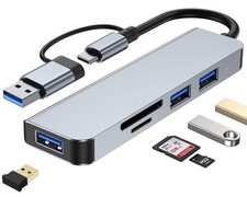 5-in-1 USB  USB C Hub with SD Card Reader for Laptop PC Tablet - Aluminum