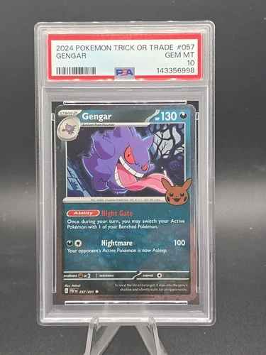 Gengar Trick or Trade 2024 Cosmos Holo Card PSA 10