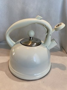 Stovetop Typhoon Tea Kettle White Cream Push button