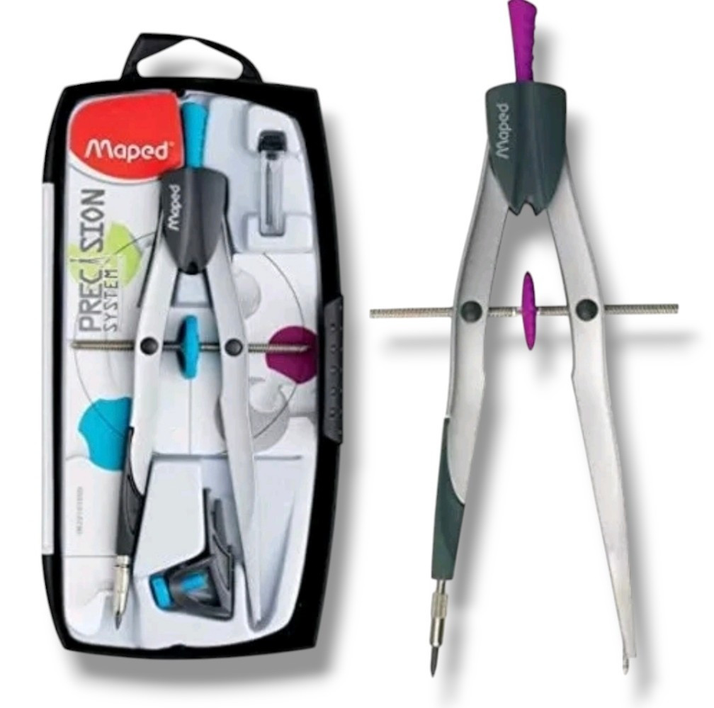 Maped - Bussola da disegno tecnico - Scatola di sistema di precisione con 3