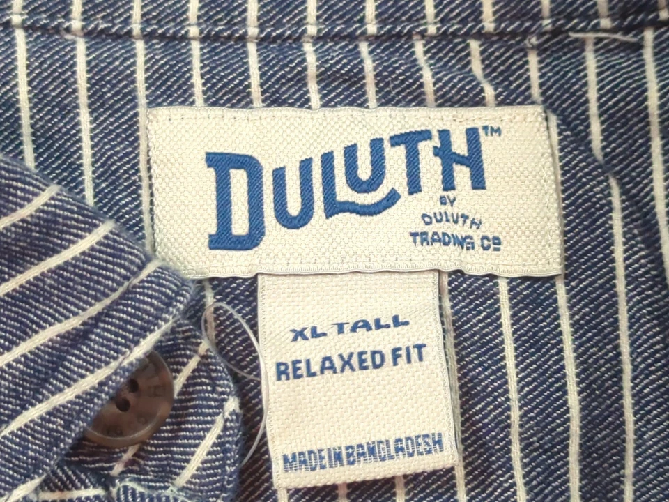 Duluth Shirt Mens XLT Blue Stripe Long Sleeve Button Casual Outdoor Relaxed - Image 3 of 4
