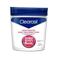 Clearasil Rapid Rescue Deep Treatment Acne Face Pads, Maximum Strenght with 2 S