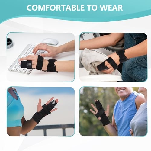 Trigger Finger Splint, Adjustable Two Finger Splint Full Hand and Wrist Brace - Picture 6 of 7