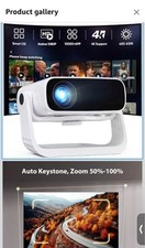 Smart Projector with WiFi 6 and Bluetooth Built-in Apps - 4K Support Portable Be