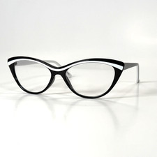 ZENNI 129021 Black Cat-Eye Eyeglasses Frame Only 54-15 142 Full Rim Womens