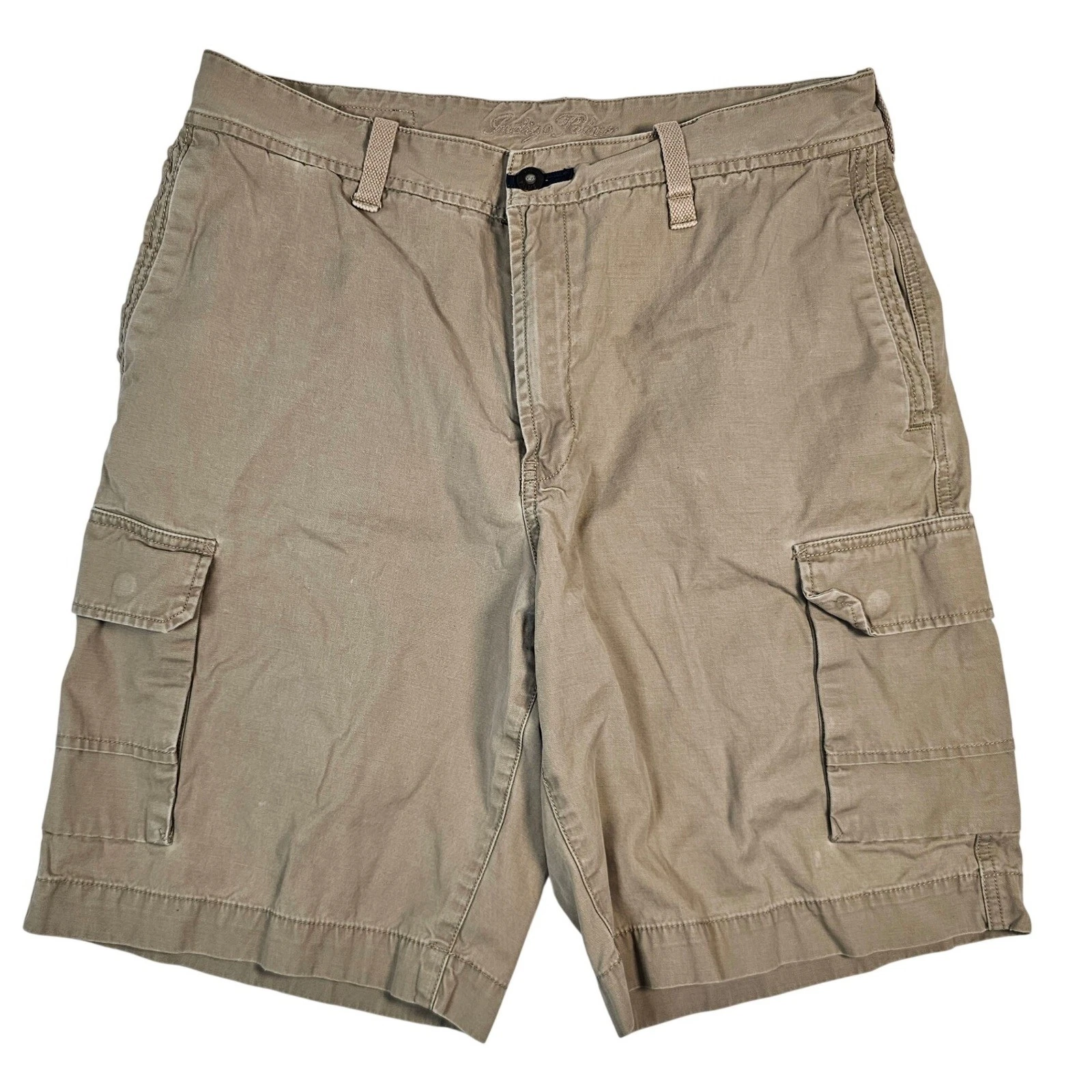 Indigo Palms Tommy Bahama Mens Cargo Shorts 34 Khaki Tan Cotton Utility Hiking