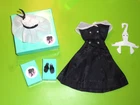 Vintage BARBIE AFTER FIVE #934 DRESS HAT + KOREA MARKED BLACK OPEN TOE SHOES