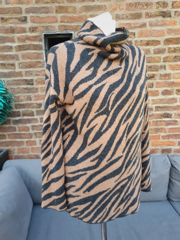 Jersey Pure Collection Cebra Intarsia Mezcla Alpaca Talla Uk8 Calce Relajado Tigre Foto 3 de 4