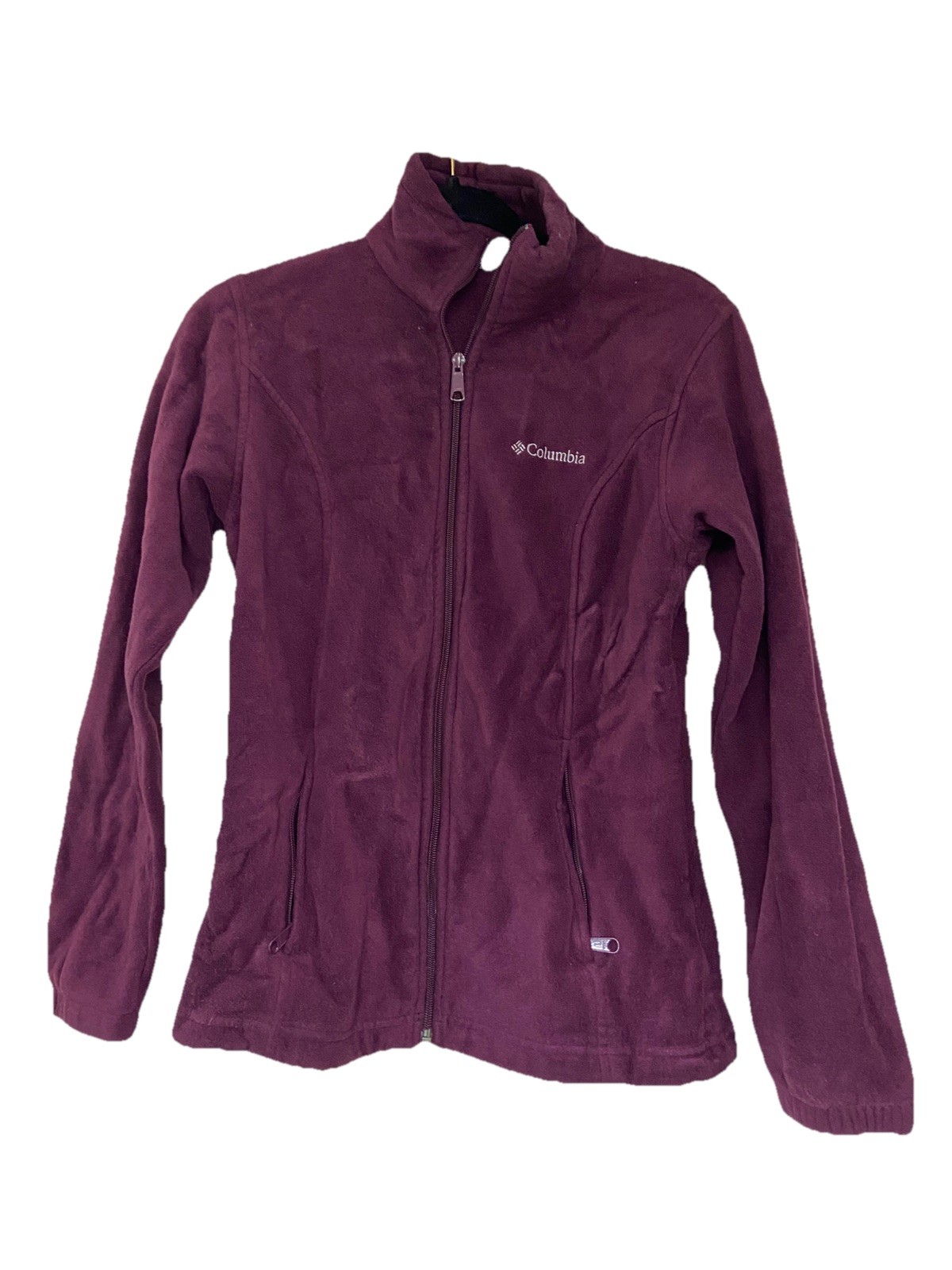 Columbia Womens Long Sleeve Full Zip Pocket Fleece Jacket Purple Small hoodie
